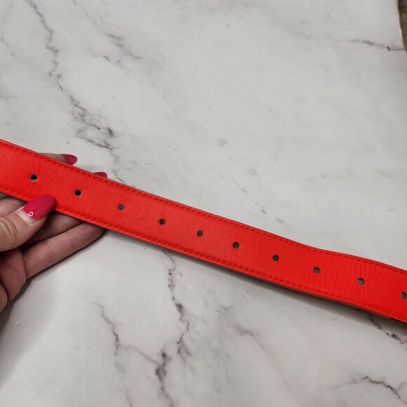 Ted Baker Bright Pink Waist Belt Geniune Leather Gold Colored Hardwear XS - Picture 3 of 10